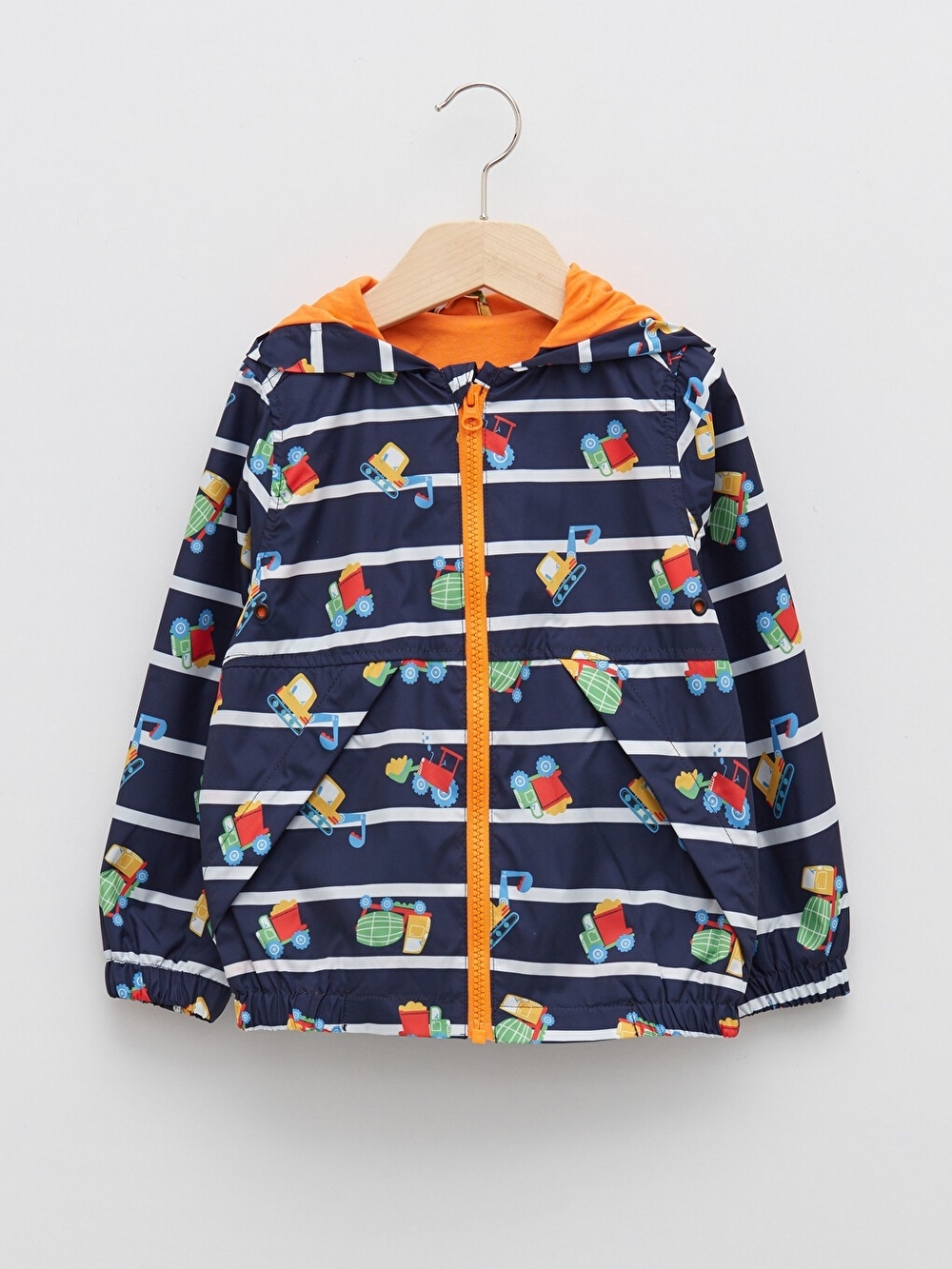 NWT LC Waikiki / LCW Baby hooded lightweight jacket, vehicles, size 4–5 years